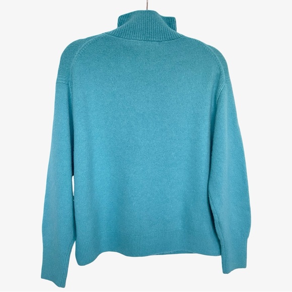 J. Crew Half-Zip Sweater Sea Blue Medium NWT - Picture 10 of 16
